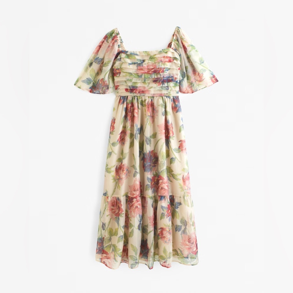 The A&F Emerson Angel Sleeve Midi Dress Large Tall - Picture 2 of 8